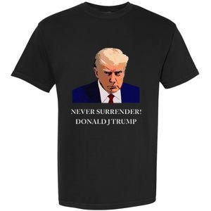 Trump Mugshot Never Surrender Funny Trump 2024 Garment-Dyed Heavyweight T-Shirt