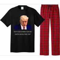 Trump Mugshot Never Surrender Funny Trump 2024 Pajama Set