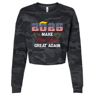 Trump Make New Year Great Again Happy New Years Eve Day 2025 Cropped Pullover Crew