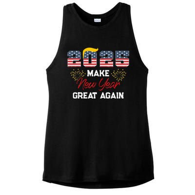 Trump Make New Year Great Again Happy New Years Eve Day 2025 Ladies PosiCharge Tri-Blend Wicking Tank