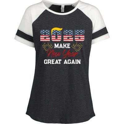 Trump Make New Year Great Again Happy New Years Eve Day 2025 Enza Ladies Jersey Colorblock Tee