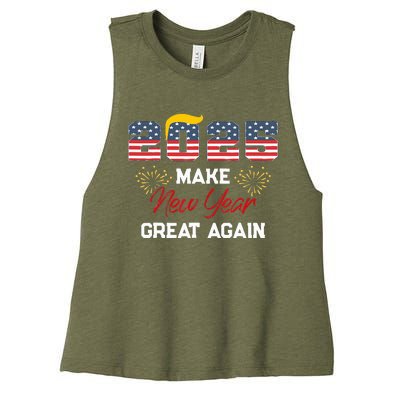 Trump Make New Year Great Again Happy New Years Eve Day 2025 Women's Racerback Cropped Tank