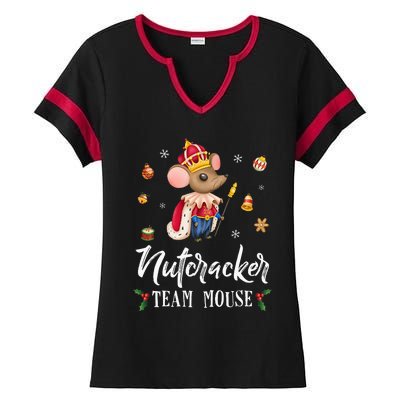 Team Mouse Nutcracker Christmas Dance Soldier Ladies Halftime Notch Neck Tee