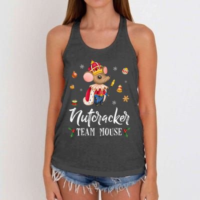 Team Mouse Nutcracker Christmas Dance Soldier Women's Knotted Racerback Tank