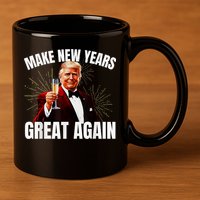 Trump Make New Year Great Again Happy New Years Eve Day 2025 11oz C Handle Ceramic Mug