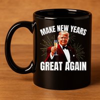 Trump Make New Year Great Again Happy New Years Eve Day 2025 11oz C Handle Ceramic Mug