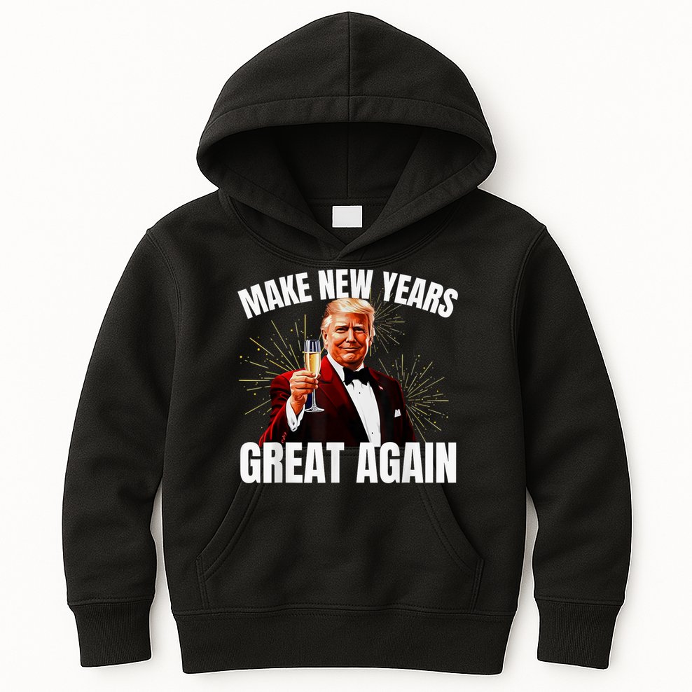 Trump Make New Year Great Again Happy New Years Eve Day 2025 Kids Hoodie
