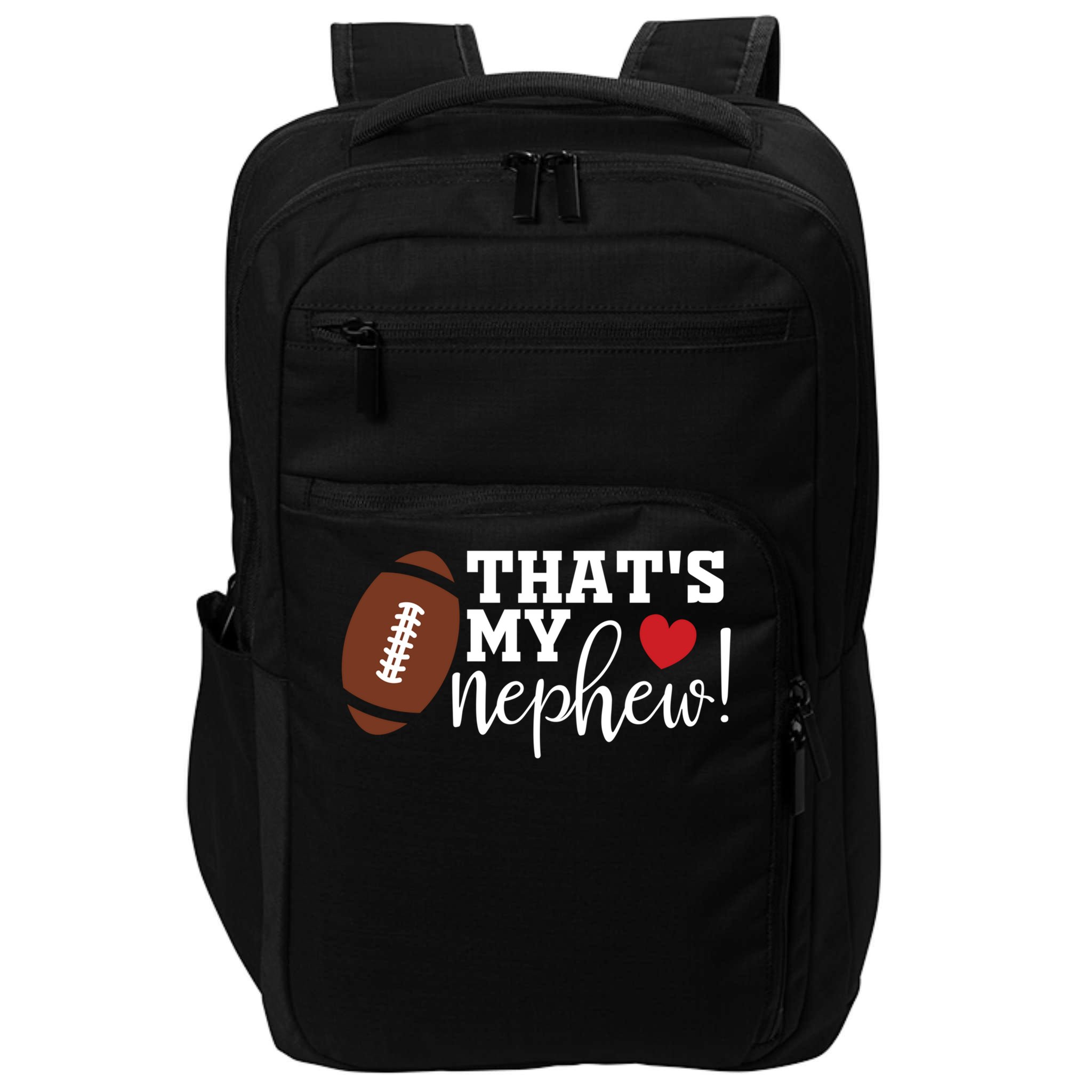 That's My Nephew Aunt Biggest Fan Football Game Day Impact Tech Backpack