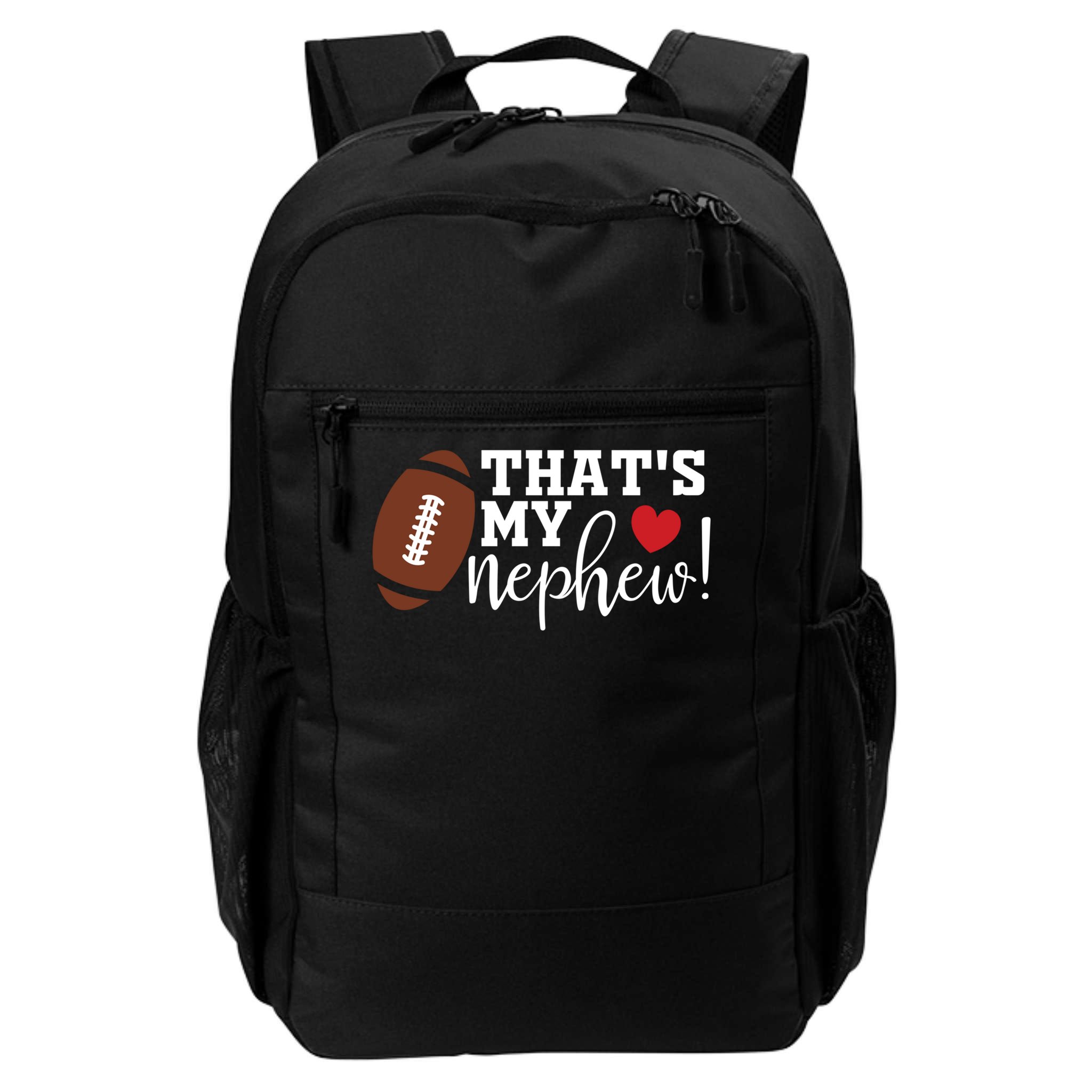 That's My Nephew Aunt Biggest Fan Football Game Day Backpack