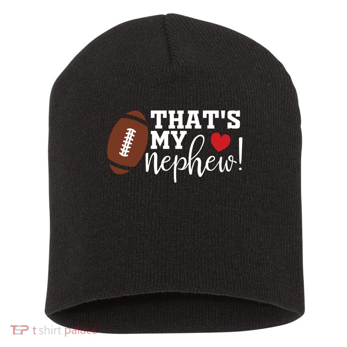 That's My Nephew Aunt Biggest Fan Football Game Day Short Acrylic Beanie