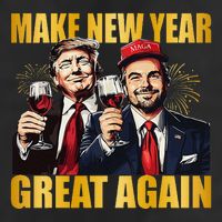 Trump Make New Year Great Again Happy New Years Eve Day 7 Panel Mesh Trucker Snapback Hat