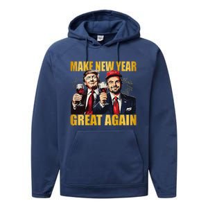 Trump Make New Year Great Again Happy New Years Eve Day Performance Fleece Hoodie