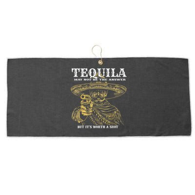 Tequila May Not Be The Answer But It’S Worth A Shot Large Microfiber Waffle Golf Towel