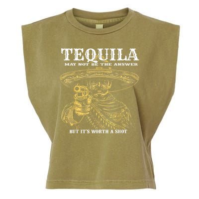 Tequila May Not Be The Answer But It’S Worth A Shot Garment-Dyed Women's Muscle Tee