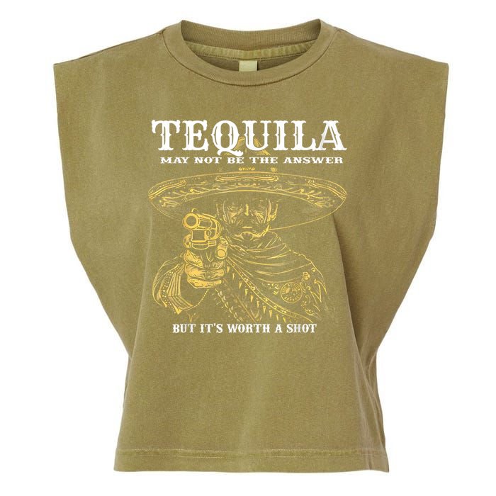 Tequila May Not Be The Answer But It’S Worth A Shot Garment-Dyed Women's Muscle Tee