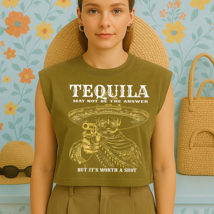Tequila May Not Be The Answer But It’S Worth A Shot Garment-Dyed Women's Muscle Tee