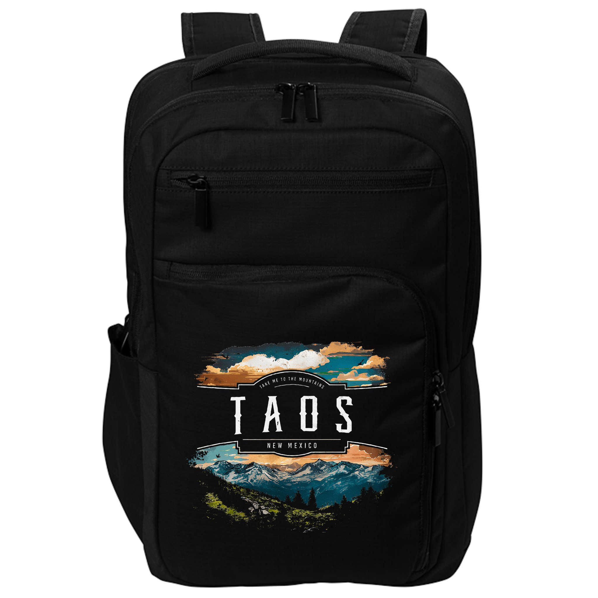 Taos Mountains New Mexico Hiking Outdoors Vintage Impact Tech Backpack
