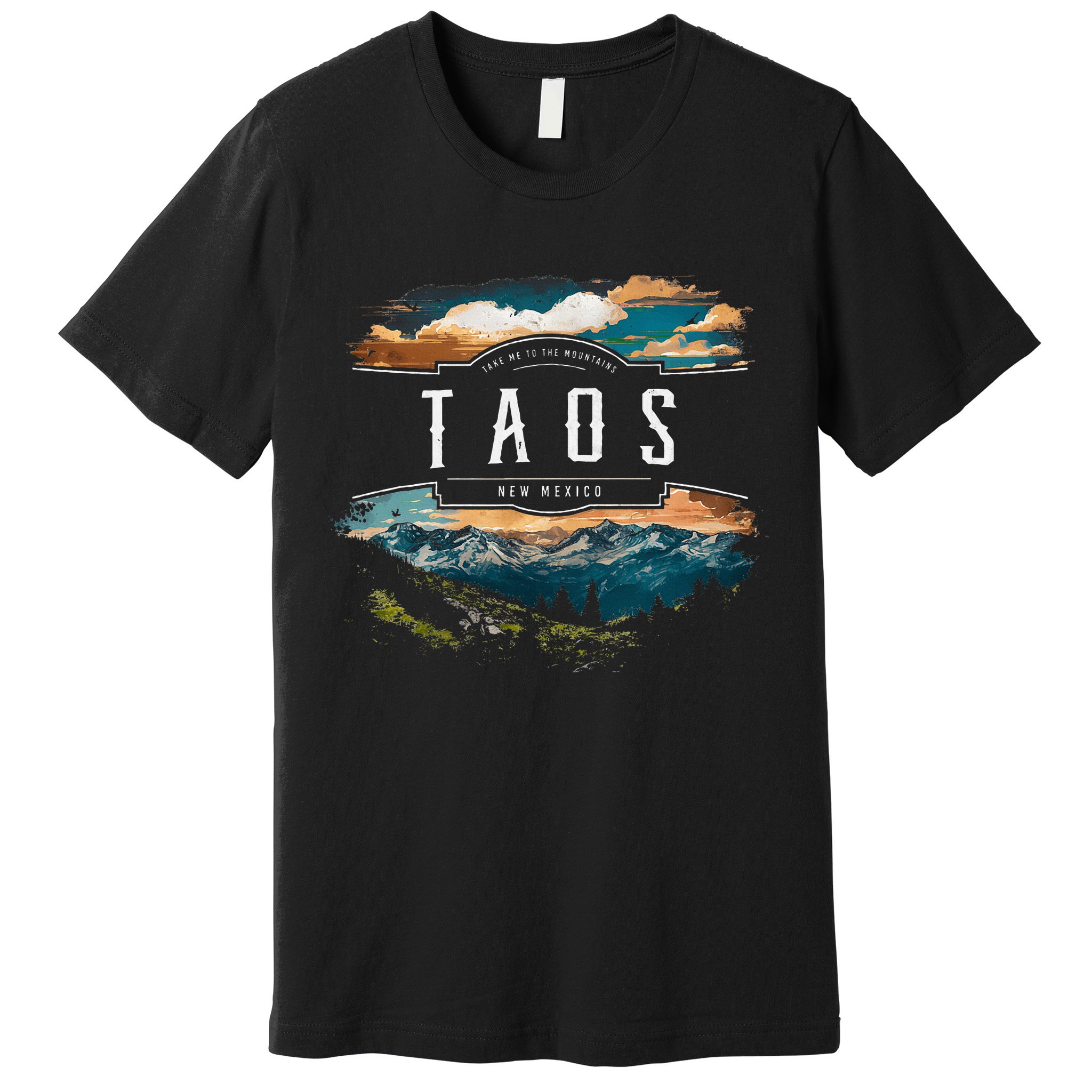 Taos Mountains New Mexico Hiking Outdoors Vintage Premium T-Shirt