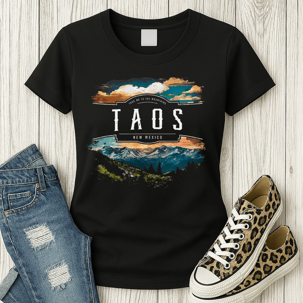 Taos Mountains New Mexico Hiking Outdoors Vintage Womens T-Shirt