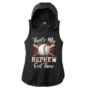 That's My Nephew Out There Baseball Aunt Auntie Mothers Day Ladies PosiCharge Tri-Blend Wicking Draft Hoodie Tank