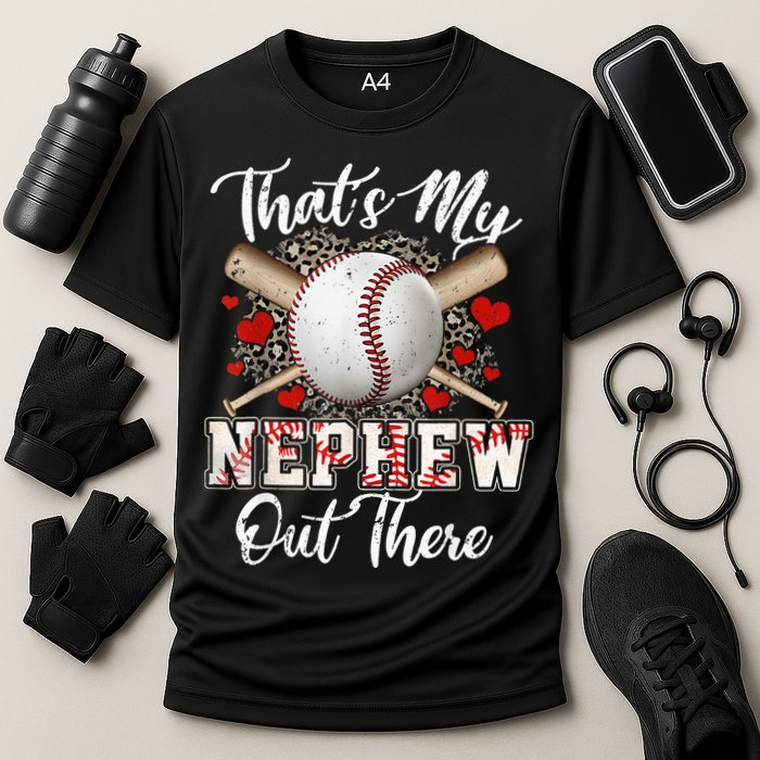 That's My Nephew Out There Baseball Aunt Auntie Mothers Day Cooling Performance Crew T-Shirt
