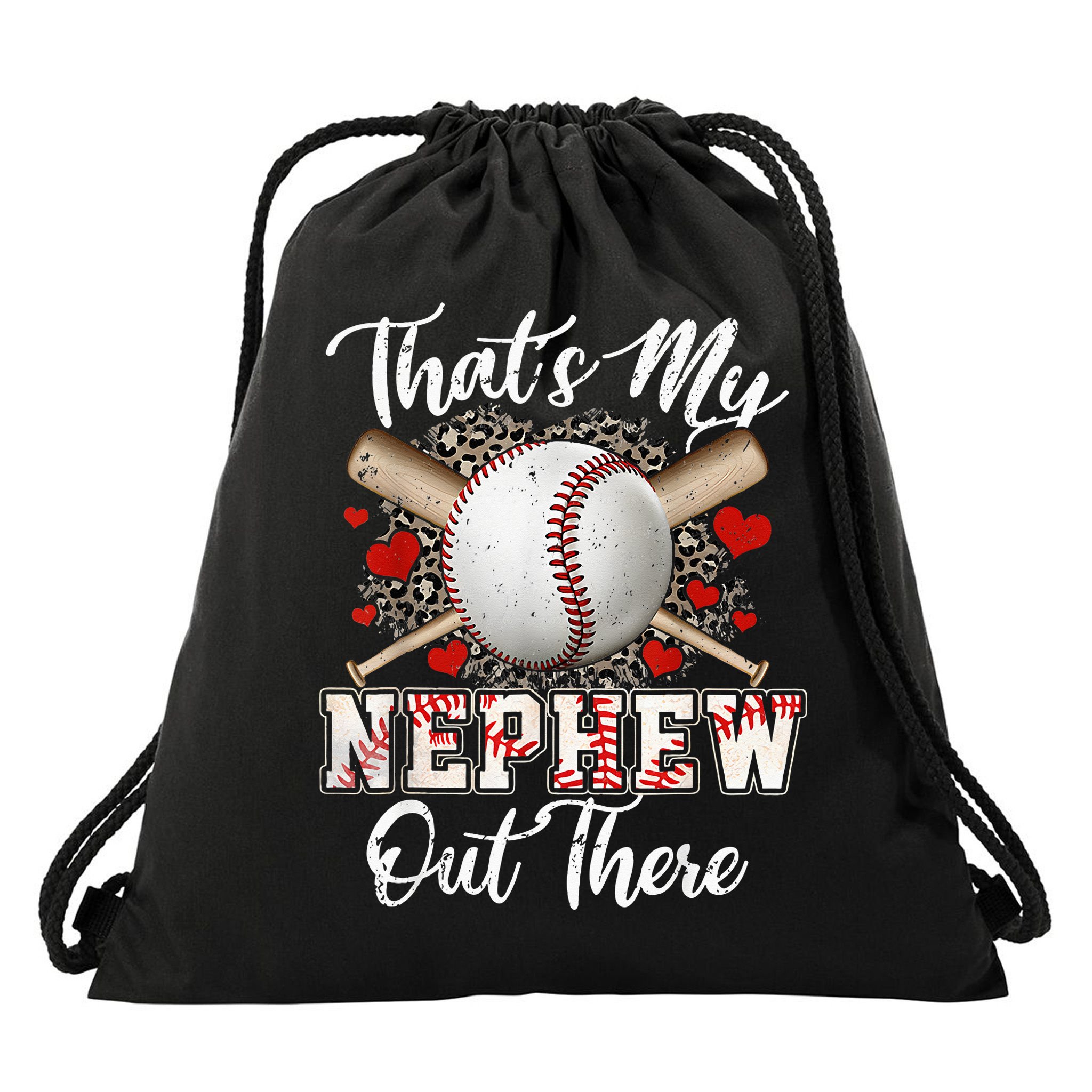 That's My Nephew Out There Baseball Aunt Auntie Mothers Day Drawstring Bag
