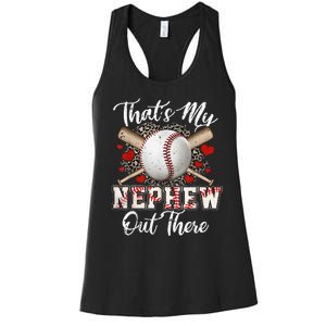 That's My Nephew Out There Baseball Aunt Auntie Mothers Day Women's Racerback Tank