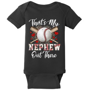 That's My Nephew Out There Baseball Aunt Auntie Mothers Day Baby Bodysuit