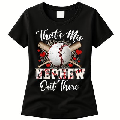 That's My Nephew Out There Baseball Aunt Auntie Mothers Day Womens T-Shirt