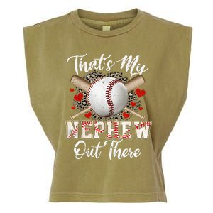 That's My Nephew Out There Baseball Aunt Auntie Mothers Day Garment-Dyed Women's Muscle Tee