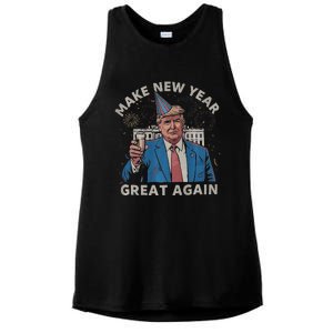 Trump Make New Year Great Again Happy New Years Eve Day 2025 Ladies PosiCharge Tri-Blend Wicking Tank