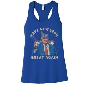 Trump Make New Year Great Again Happy New Years Eve Day 2025 Women's Racerback Tank