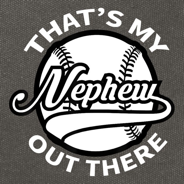 That's My Nephew Out There Baseball Auntie Uncle Cotton Canvas Backpack