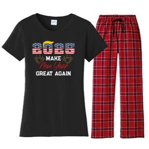 Trump Make New Year Great Again Happy New Years Eve Day 2025 Women's Flannel Pajama Set