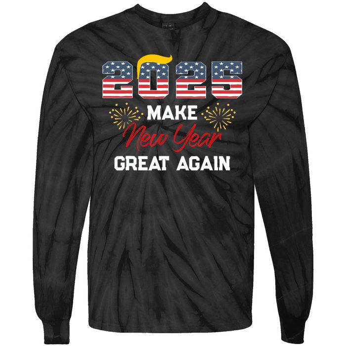 Trump Make New Year Great Again Happy New Years Eve Day 2025 Tie-Dye Long Sleeve Shirt