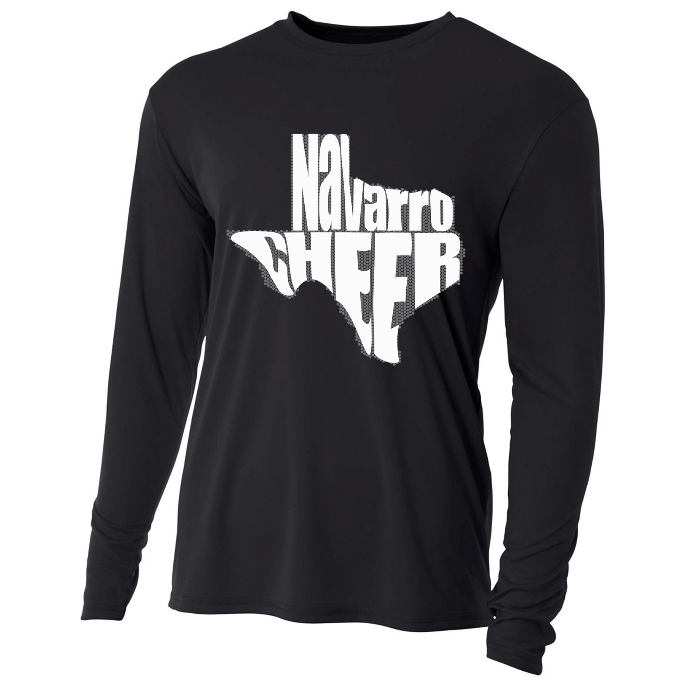 Texas Map Navarro Cheer Apparel Gift Navarro Cheer Gift Cooling Performance Long Sleeve Crew