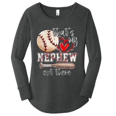 ThatS My Nephew Out There Baseball Aunt Auntie MotherS Day Women's Perfect Tri Tunic Long Sleeve Shirt