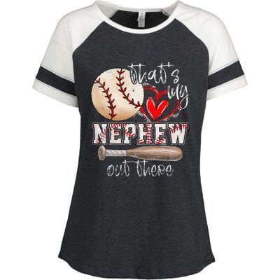 ThatS My Nephew Out There Baseball Aunt Auntie MotherS Day Enza Ladies Jersey Colorblock Tee