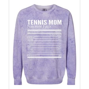 Tennis Mom Nutritional Facts Funny Gift Colorblast Crewneck Sweatshirt