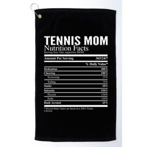 Tennis Mom Nutritional Facts Funny Gift Platinum Collection Golf Towel