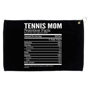 Tennis Mom Nutritional Facts Funny Gift Grommeted Golf Towel