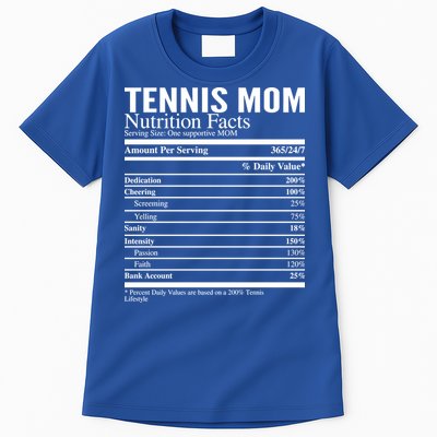 Tennis Mom Nutritional Facts Funny Gift Tall T-Shirt