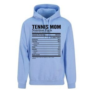 Tennis Mom Nutritional Facts Funny Gift Unisex Surf Hoodie