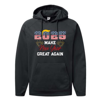 Trump Make New Year Great Again Happy New Years Eve Day 2025 Performance Fleece Hoodie