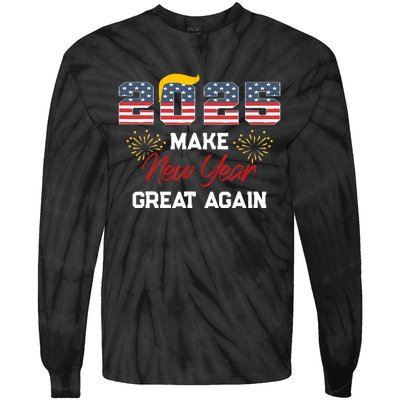 Trump Make New Year Great Again Happy New Years Eve Day 2025 Tie-Dye Long Sleeve Shirt