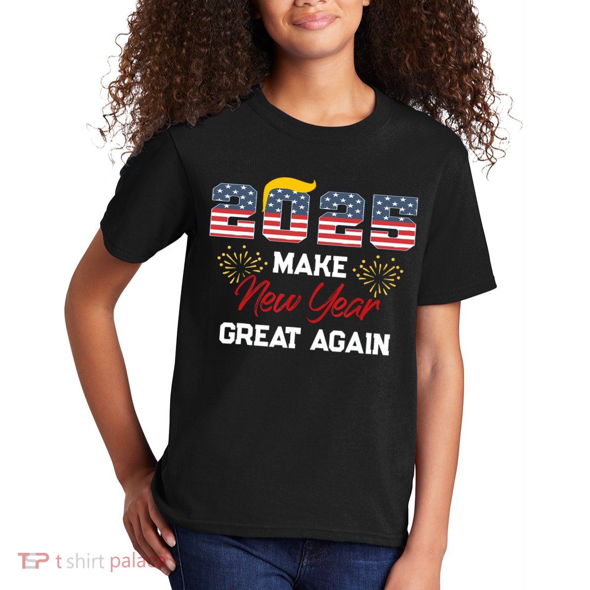 Trump Make New Year Great Again Happy New Years Eve Day 2025 Kids T-Shirt