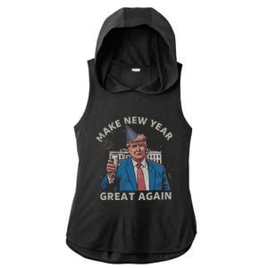 Trump Make New Year Great Again Happy New Years Eve Day 2025 Ladies PosiCharge Tri-Blend Wicking Draft Hoodie Tank