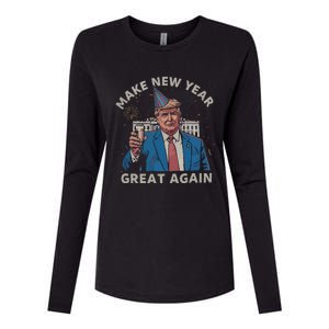 Trump Make New Year Great Again Happy New Years Eve Day 2025 Womens Cotton Relaxed Long Sleeve T-Shirt