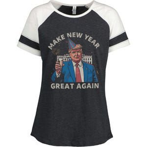 Trump Make New Year Great Again Happy New Years Eve Day 2025 Enza Ladies Jersey Colorblock Tee