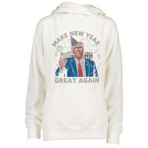 Trump Make New Year Great Again Happy New Years Eve Day 2025 Womens Funnel Neck Pullover Hood